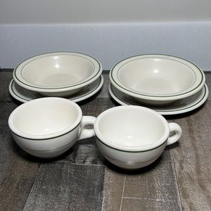 Vintage Wellsville & Tepco China Bowls Salad Plates & Cups